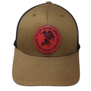 Yupoong Trucker Hat Brown One Size Dillon Jaycee Rodeo Montana Patch Mesh Horse